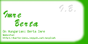 imre berta business card